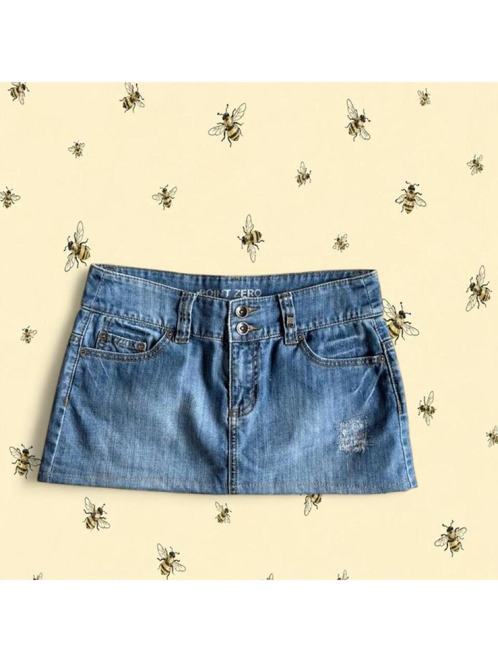 Point zero mini denim skirt